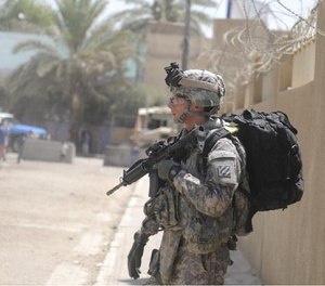 Monterossa in 2009 on a neighborhood patrol in Baghdad, Iraq.