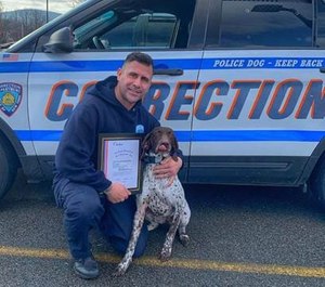 Competing on behalf of New York City Department of Correction's K9 Unit is Correction Officer Lawrence McArdle and K9 Zoey.