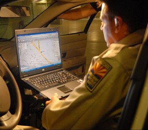 An officer tracks a suspect using StarChase
