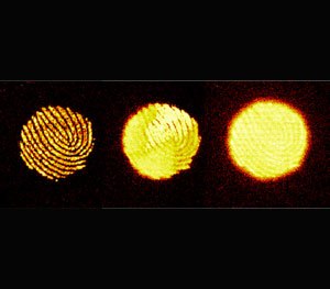Spectrographic image of print aged over three days.