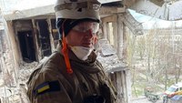 Ukrainian-American firefighter-paramedic works amid rubble in his home country
