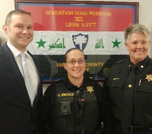 Pictured L-R are RCSD's pre-PTSD conditioning training instructors Lieutenant Larry Payne, Staff Sergeant Kellye Hendrick and Major Roxana Meetze.