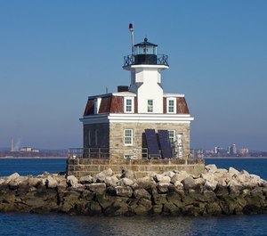Firefighters used a drone to locate a kayaker who became stranded on the rocks around Penfield Reef Lighthouse on Saturday night.