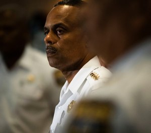 Philadelphia Police Commissioner Richard Ross listens to a question during a news conference in Philadelphia, Wednesday, June 19, 2019.