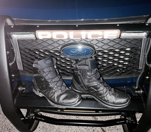 The author's wear-test boots, after a night shift spent apprehending an armed felony suspect. 
