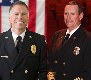 Mark Novak, fire chief of Vail (Colorado) Fire and Emergency Services, and Craig Daugherty, fire chief of the San Juan County (N.M.) Fire Department.