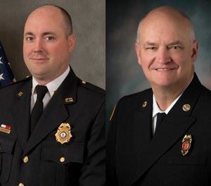 Left to right: Volunteer Fire Chief, John Morrison, of the Vienna Volunteer Fire Department in Vienna, Virginia, and career Fire Chief, James Clack, of the Ankeny Fire Department in Ankeny, Iowa, are this year’s honorees.