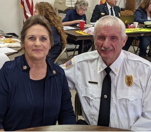 Cramer with her husband, who left the fire service with 38 years of structural and wildland firefighting and EMT-B experience, first as a career firefighter/EMT and then as a volunteer.