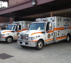 A man was arrested early Friday after Pittsburgh police said he stole an ambulance while paramedics were treating a patient.