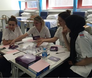 Students playing the