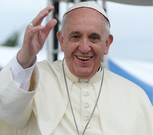 Pope Francis was late to lead the traditional Angelus prayer by 25 minutes because the elevator stopped working.