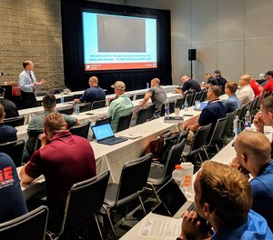 Steve Prziborowksi, deputy chief, Santa Clara County (California) Fire Department, presents his Fire-Rescue International 2019 session “Successfully transitioning from firefighter to company officer.” (Photo/Janelle Foskett)