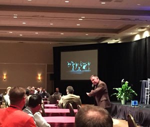 Dr. Ed Racht, chief medical officer for American Medical Response, explained that collaboration is different than teamwork during the closing presentation of the 10th Pinnacle EMS Leadership forum.
