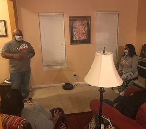 Ramadii Parker teaches the community about the "Language Matters" campaign. (Courtesy photo)