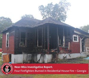 The UL report details an incident where four career firefighters, including two lieutenants, from LaGrange, Georgia, suffered burn injuries while fighting a residential structure fire.
