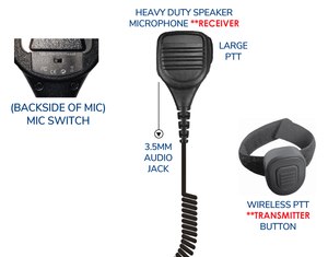 Rhino Blue Speaker Microphone with Wireless PTT