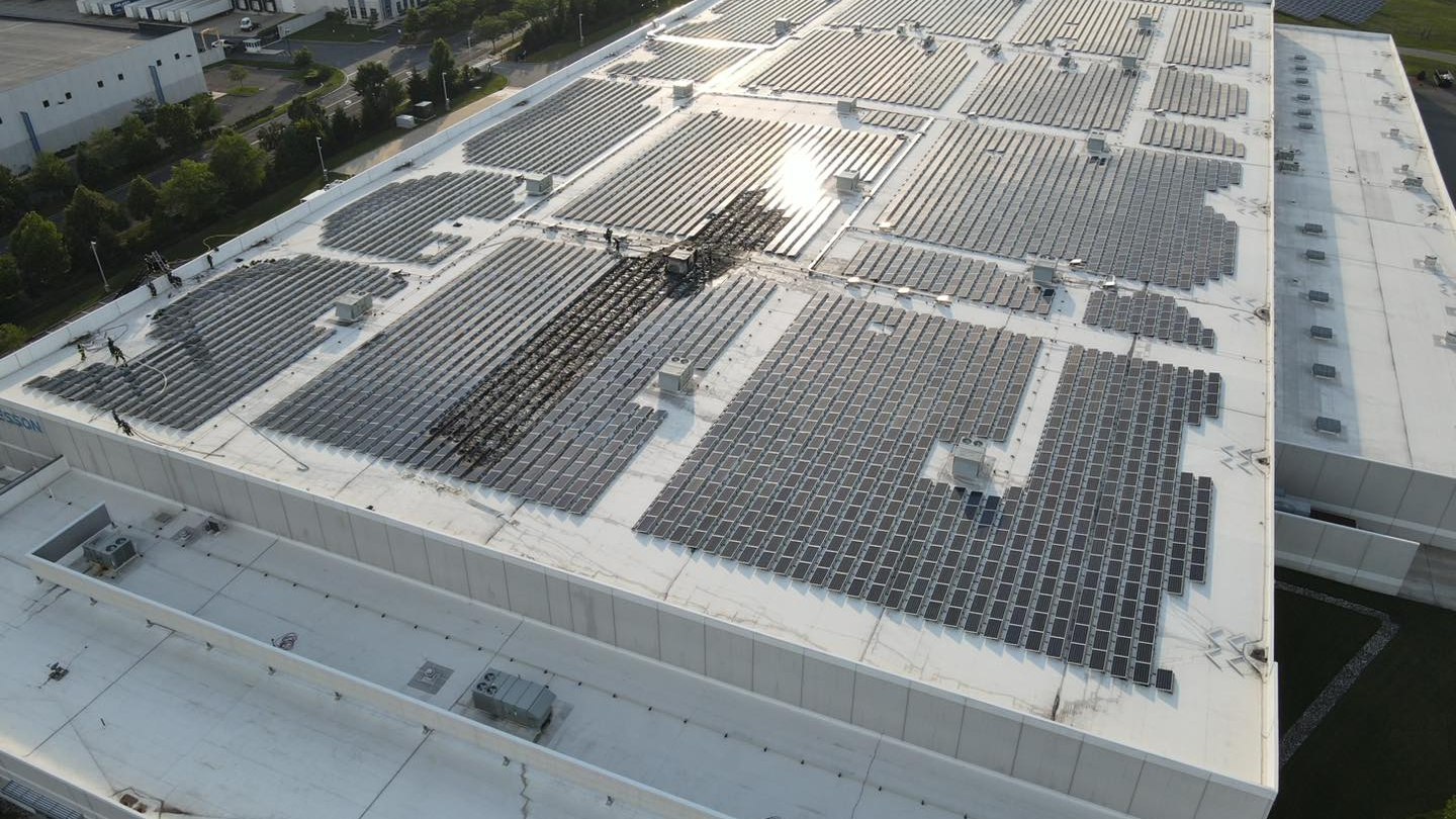 Video: Firefighters face burning solar panels at large N.J. warehouse