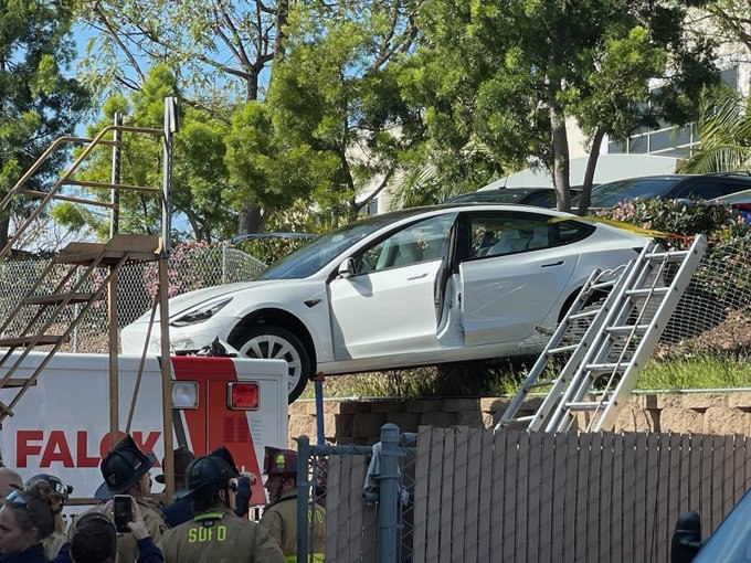 San Diego Fire-Rescue members responded to this unusual ambulance crash in March.