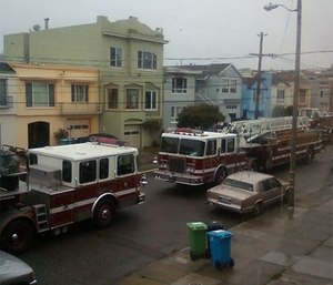 San Francisco Fire Department personnel at the scene of an emergency.