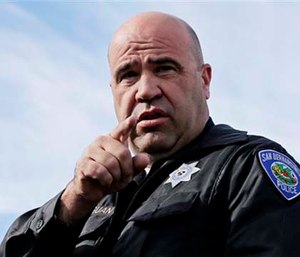 San Bernardino Police Chief Jarrod Burguan at a press conference after the Dec. 2 mass shooting.
