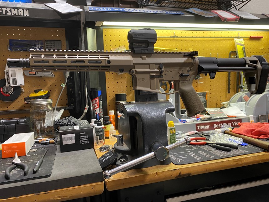 The SPARC from Vortex Optics is rugged and easy to use. It also runs on a AAA battery.