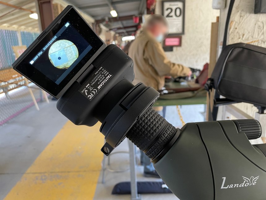 Setup is dead simple. Choose the right scope adaptor, put it into the collar, rotate the locking lever until the adaptor securely attaches to your scope’s eyepiece and turn it on.