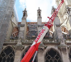 Replacing the roof trusses at Notre Dame.