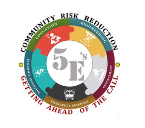 The "5 Es" of community risk reduction are: emergency response; education; enforcement; and economic incentive.