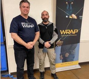 WRAP CEO Tom Smith with International BolaWrap Master Instructor Paolo Grandis (March 10, 2021)