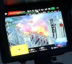 Drones and the unmanned robot played a role in the decision that the bell towers could be approached and subsequently saved.