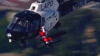 Watch: Santa trades in his sleigh for an LAPD chopper
