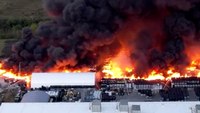 Video: Fla. plant nursery fire sends flames, smoke into sky