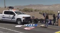Watch: Nev. officers drive through barricades, arrest protestors blocking Burning Man entrance