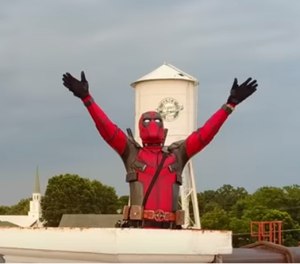 Sgt. Clint Ferguson appeared as Deadpool in Granite Falls Police Department's lip sync video. (Photo/GFPD)
