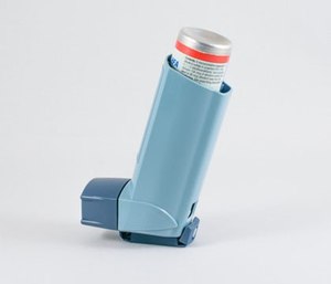 The patient was recently prescribed an albuterol metered-dose inhaler, which he took three puffs from before your arrival.