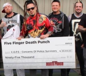 Five Finger Death Punch donated a portion of ticket sales to support families of fallen LEOs. (Photo/Facebook)