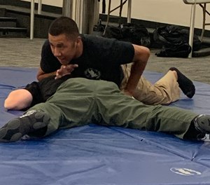 During this training, officers will sprawl the subject to the ground, spin to their back, while controlling a wrist and move into a prone cuffing position.