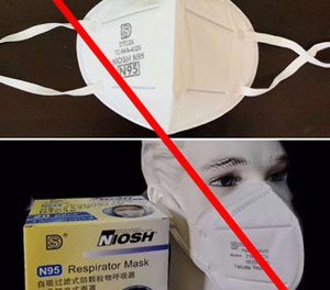 The CDC issued a warning on its website about possible counterfeit respirators, including Shanghai Dasheng DTC3X respirators with ear loops. West Virginia reportedly distributed 50,000 DTC3X respirators with ear loops to first responders.