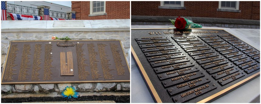 The National Fallen Firefighters Memorial includes plaques that honor the firefighters killed on 9/11 as well as those who later died from illness associated with the 9/11 rescue and recovery effort.