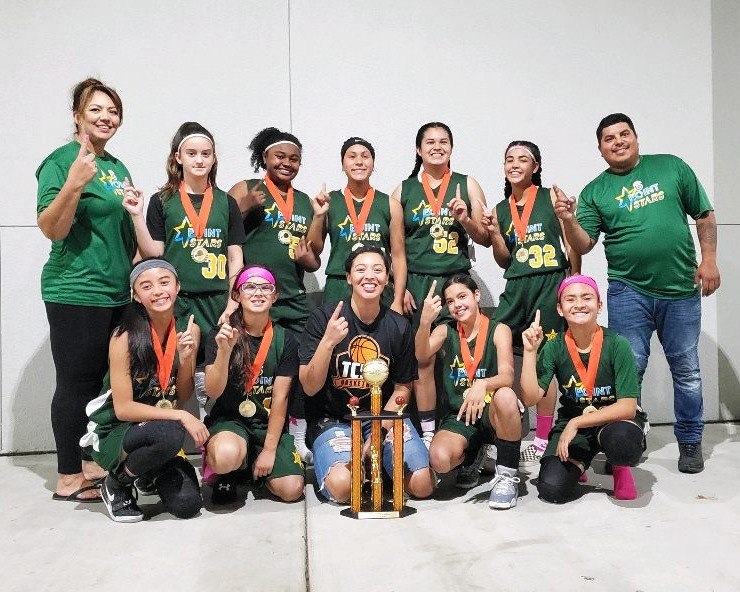 The girls' 6-Point Stars traveling basketball team won the Central Valley League Championship. In the league, they were undefeated 6-0.