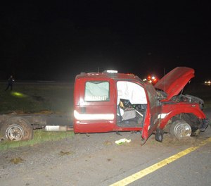 The crash destroyed the truck and all the equipment in it.