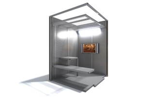 The Secure Video Visitation Booth can facilitate confidential legal consultations, judicial hearings, mental competency hearings, telehealth appointments and family visitation.