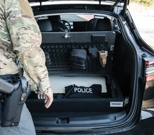 This Tesla Model Y is used by a special operations unit as a discreet patrol vehicle.