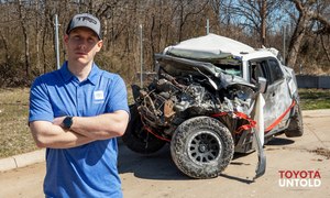 MedStar Mobile Healthcare Paramedic Trey McDaniel survived the 133-vehicle pileup in Fort Worth last month and then aided other victims despite his own injuries.