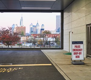 Last summer, Penn Presbyterian Medical Center added a drop-off lane to make it easier for police to deliver victims to its emergency room doors. (Photo/Dave Londres for The Trace)