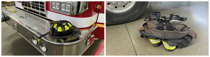 Don’t put anything, even helmets, on the bumpers, ever. Leave your turnouts right by the step where you sit.