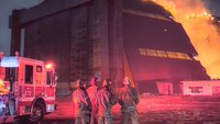 'It is definitely not a normal fire': Historic hangar burns at Calif. air station