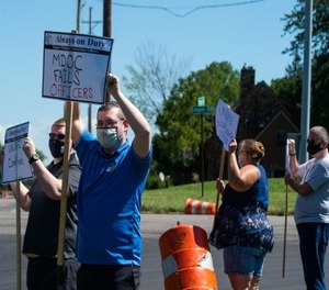 MDOC employees and their families picket working conditions within the Department of Corrections.