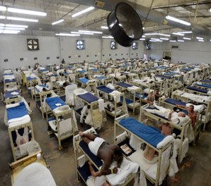 Inmates in a dormitory at Staton Correctional Facility in Elmore, Ala.