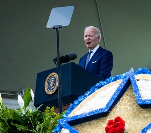 U.S. President Joe Biden delivers remarks at the National Peace Officers’ Memorial Service.